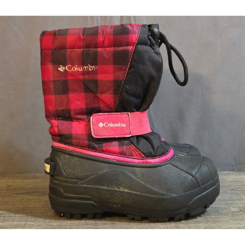 Columbia Powderbug Winter Snow Boots Youth Size 10 Black Pink